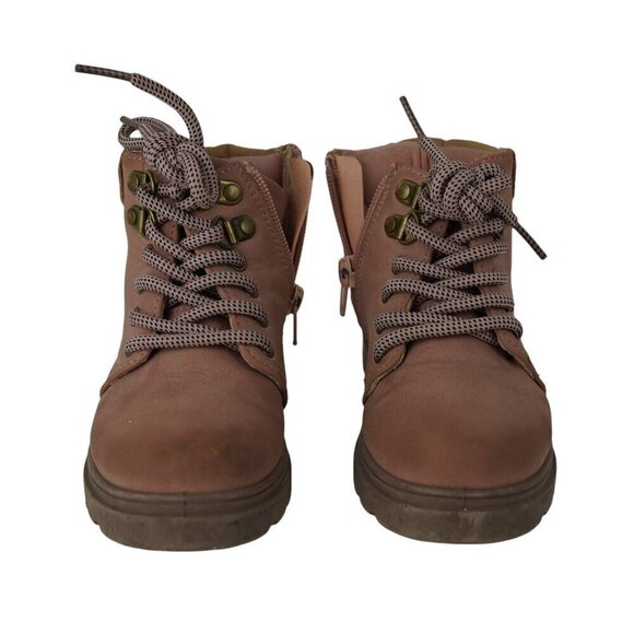 EUC Onka Pink Boots Lace Up Girls Size 9 - Picture 2 of 5